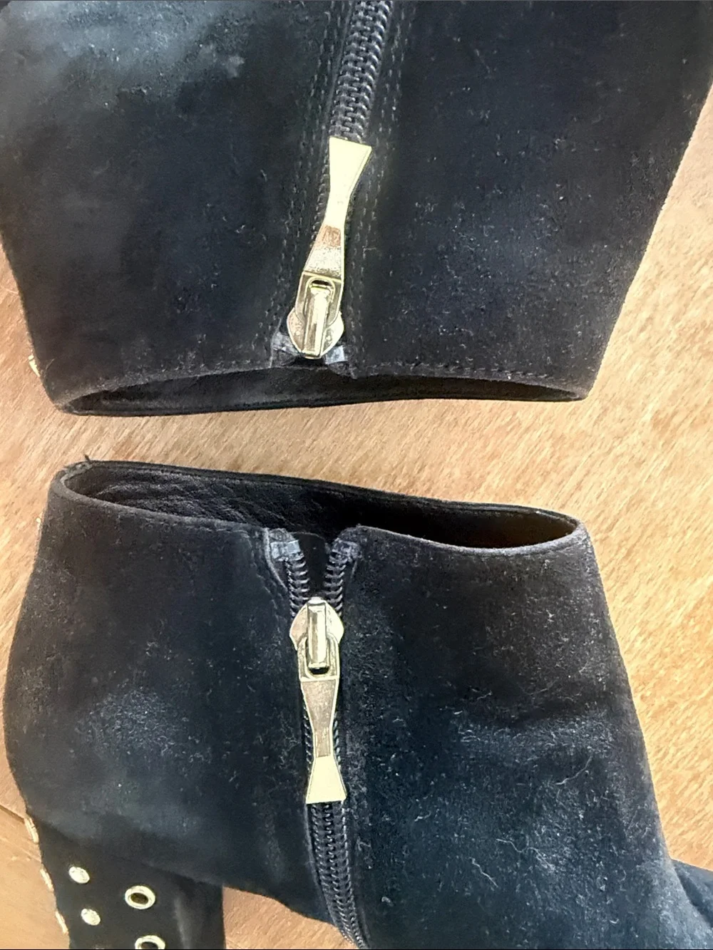 Kate Spade Black Suede Studded Ankle Booties - Size 7.5